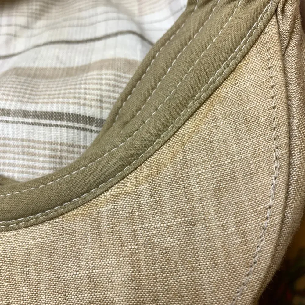 Banana Republic Mens S/M 100% Linen Ivy Cap Newsboy Driving Hat Tan Beige